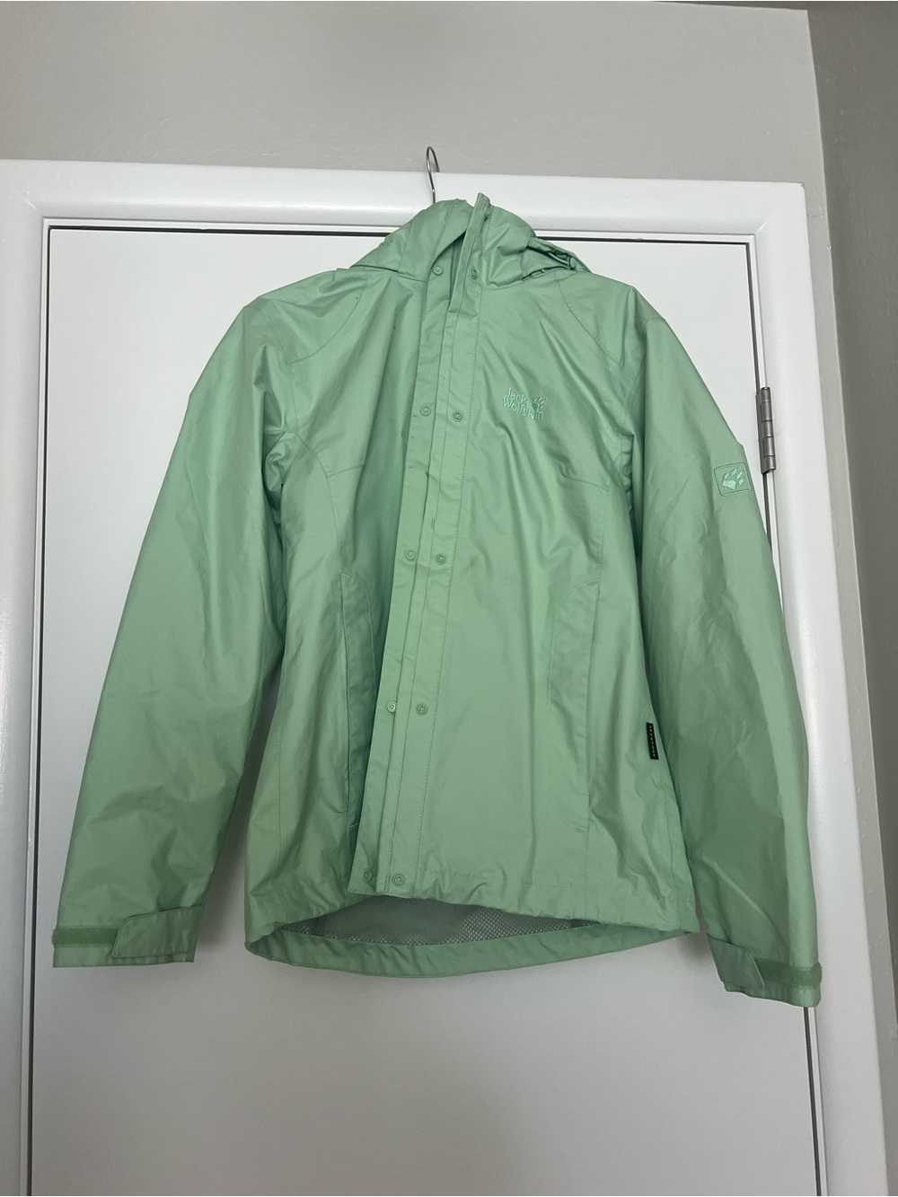 Jack Wolfskin Kids Hooded Rain Jacket - Mint Green